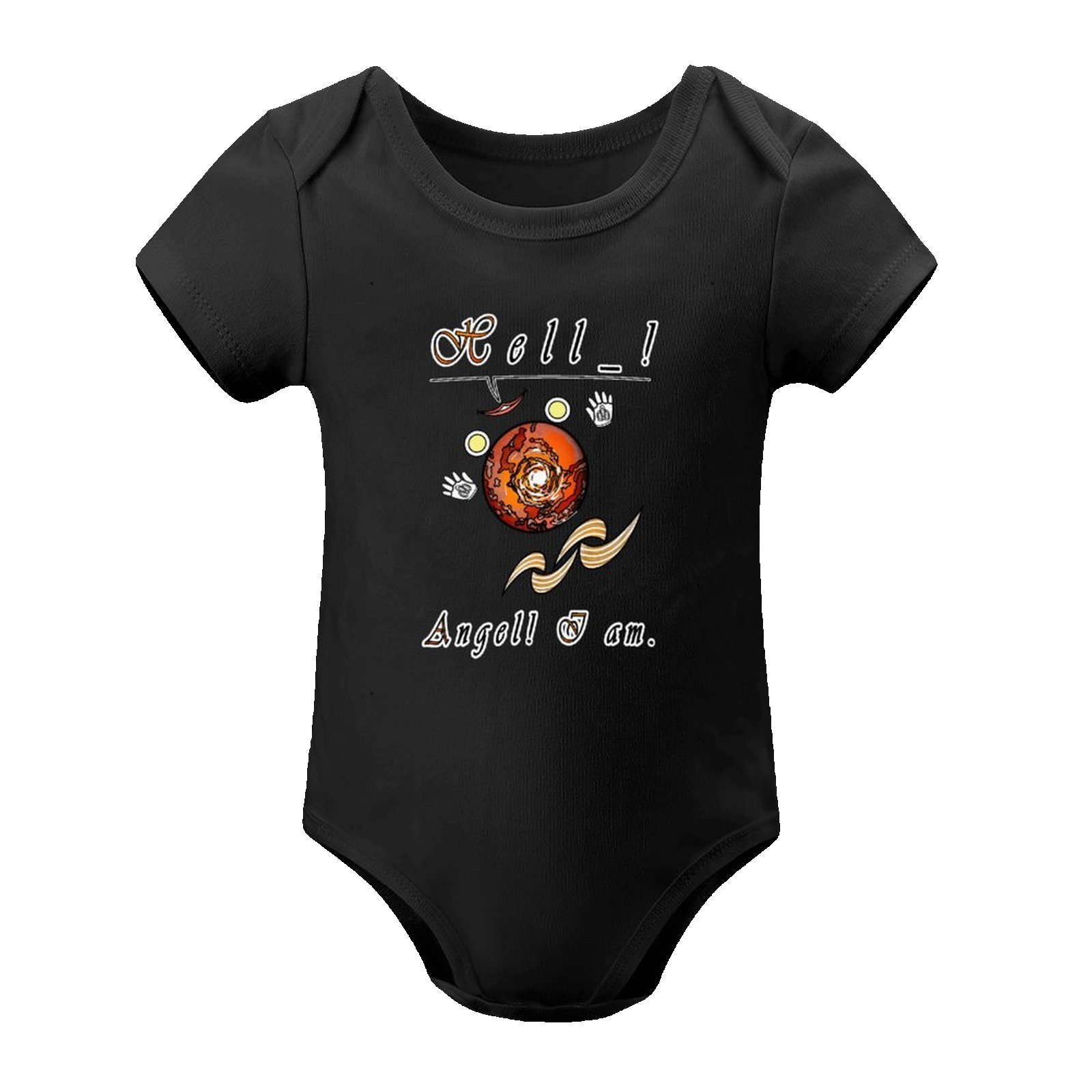 Baby's Short-Sleeve Bodysuit black 000000000 Hello Angel - Image 3