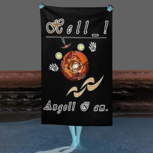 Beach Towel 130x80cm black 000000000 Hello Angel