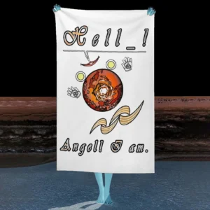 Beach Towel 130x80cm white 255255255 Hello Angel