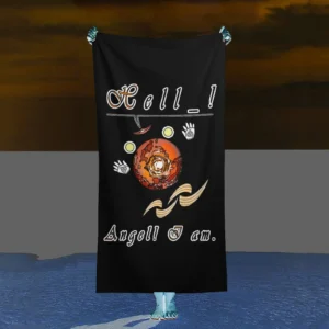 Beach Towel 160x80cm black 000000000 Hello Angel