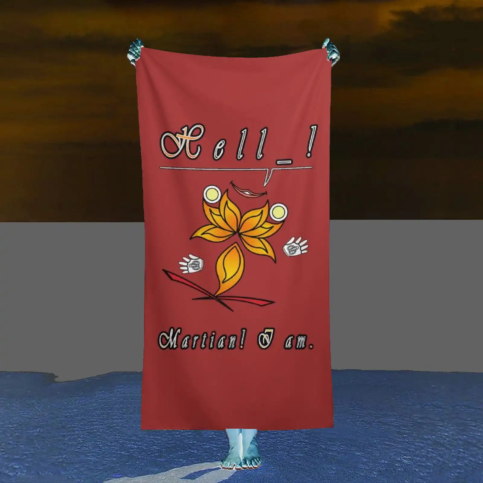 Beach Towel 160x80cm brown 165042042 Hello Martian