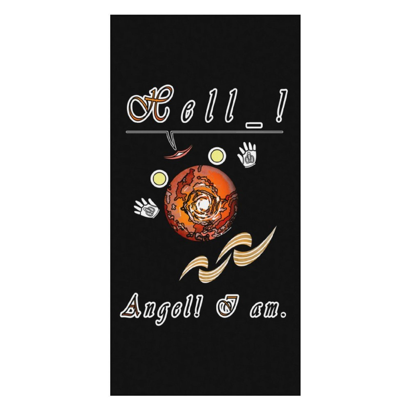 Beach Towel 160x80cm black 000000000 Hello Angel - Image 3