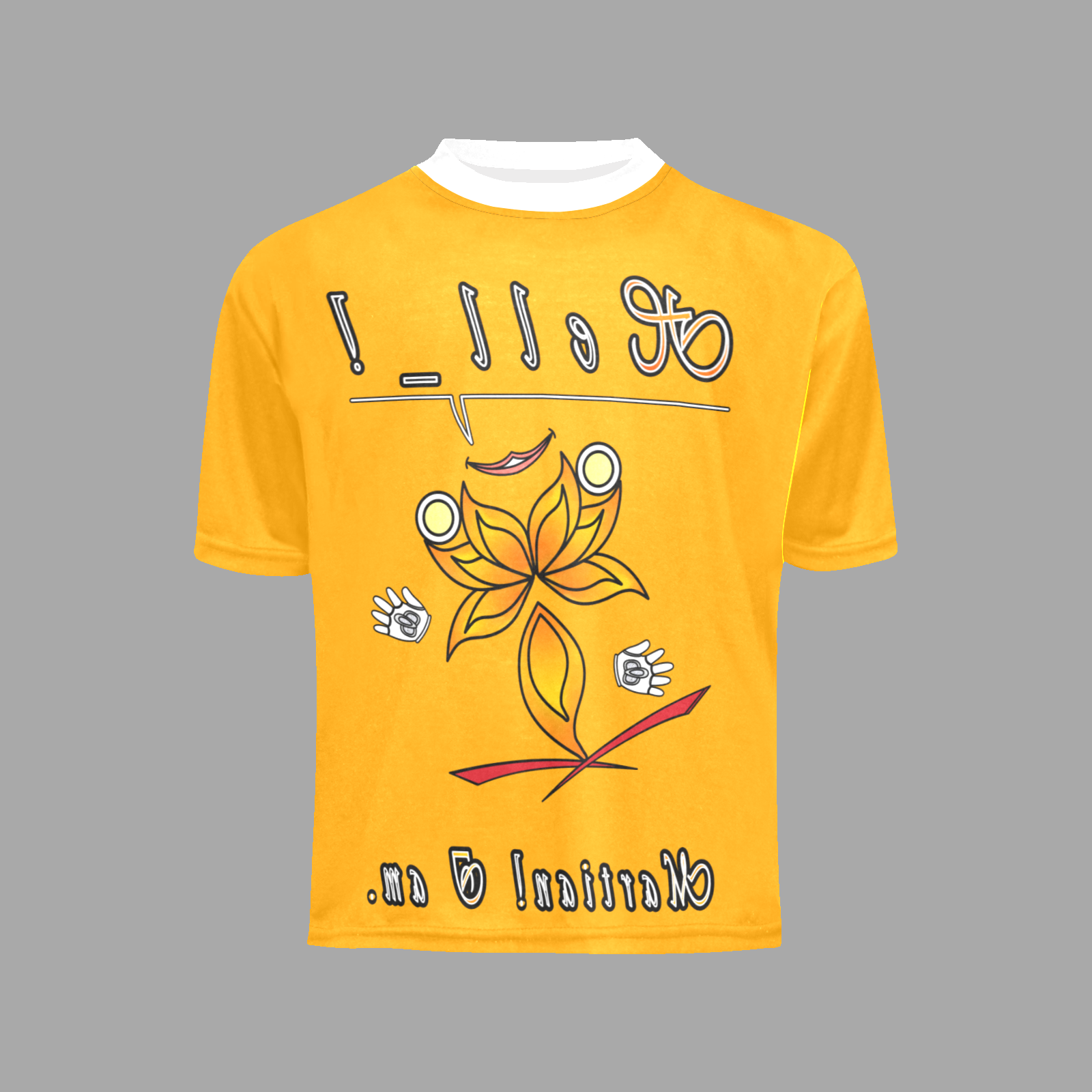 Little boy's crew neck T-shirt orange 255165000 Hello Martian - Image 3